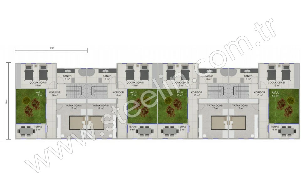 Avlulu Sıra Evler 636 m²