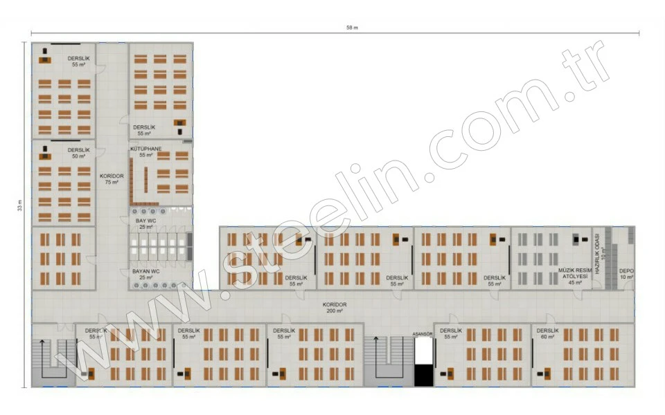İlkokul 2388 m²