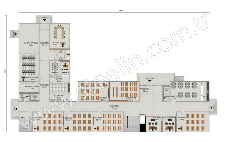 İlkokul 2388 m²
