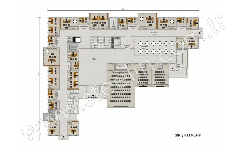 Ofis 3492 m²