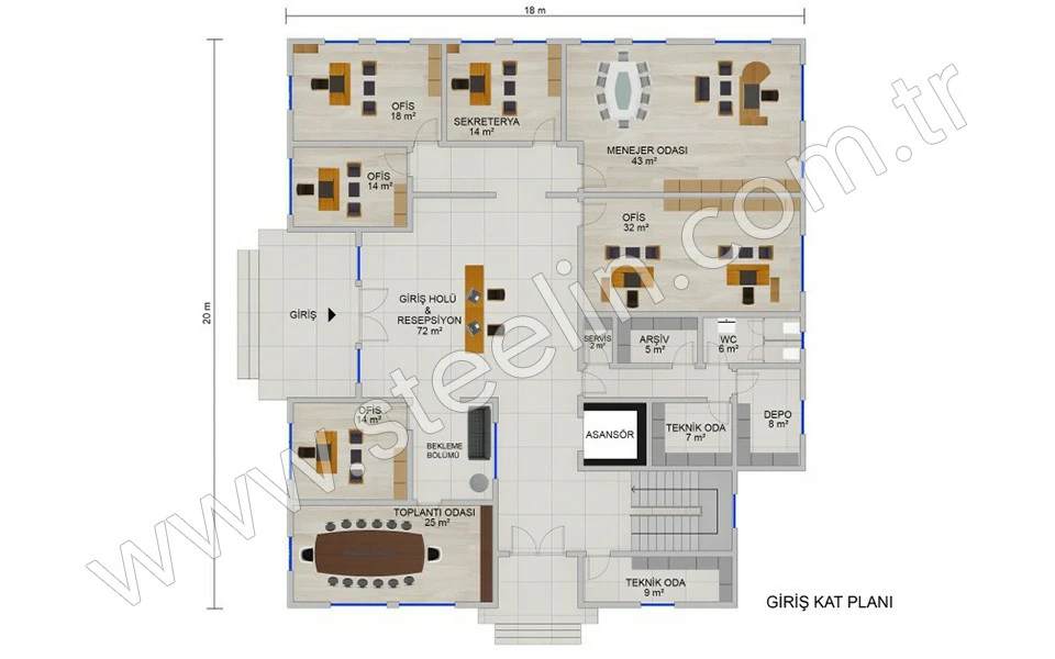 Ofis 697 m²