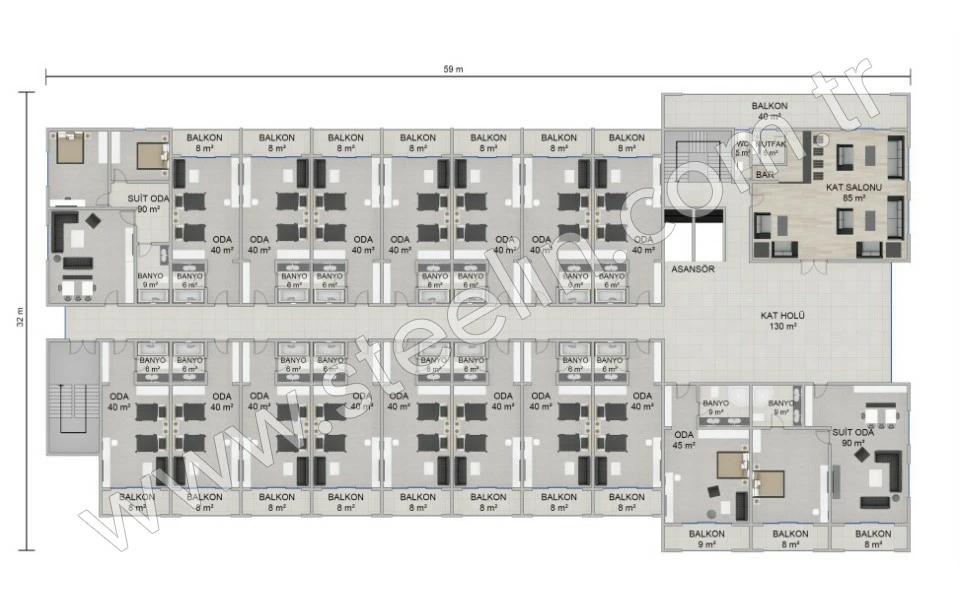 Otel 8115 m²